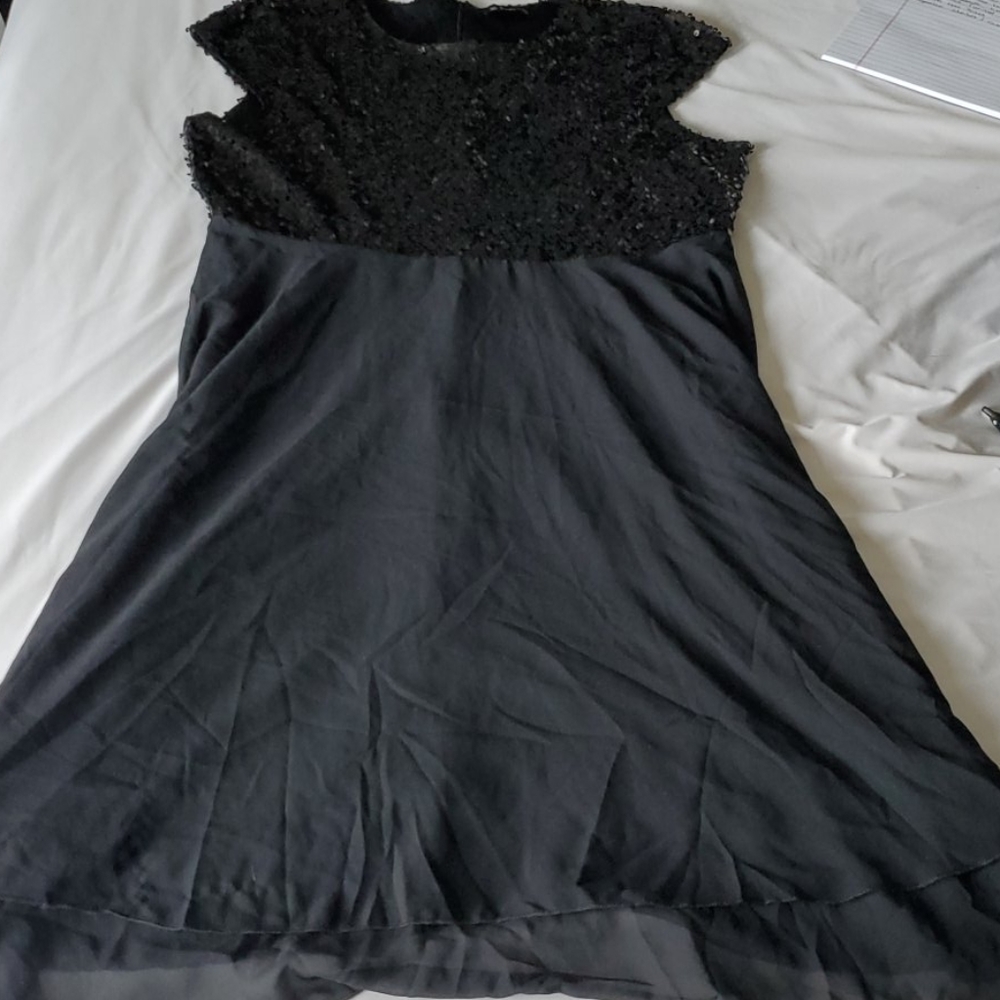 SHEIN Sequin Short Sleeve Night Out Gown